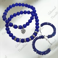 Image 3 of Cat Eyez Duo with Matching Bead Wrapped Earrings