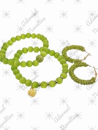 Image 5 of Cat Eyez Duo with Matching Bead Wrapped Earrings