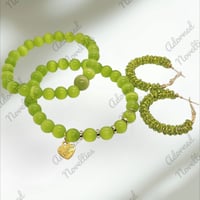 Image 4 of Cat Eyez Duo with Matching Bead Wrapped Earrings