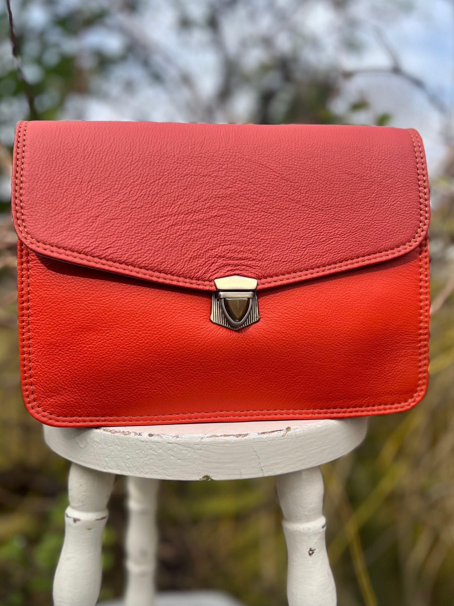 Image of Harlequin Collection - Handmade Coloured Recycled Leather Bag#42D