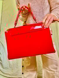 80s Candy Red Pleather Purse 