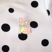 Image 4 of Bunny with Cake acrylic pin 