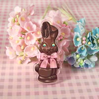 Image 2 of Chocolate Bunny acrylic pin 