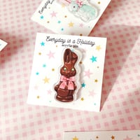 Image 3 of Chocolate Bunny acrylic pin 