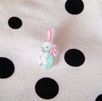 Image 5 of Blue Bunny acrylic pin 