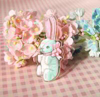 Image 2 of Blue Bunny acrylic pin 