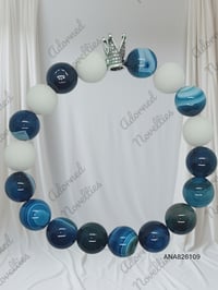 Image 1 of ANA826109 - Blue Agate, Stripe Pattern Beads