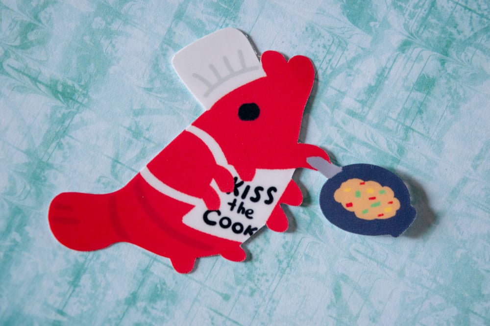 Image of Kiss the Cook Shrimp Sticker