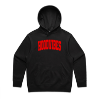 Adult Unisex Red Arch Lettering Hoodie - Black