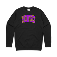 Adult Unisex Baseball Styled Crewneck - Black