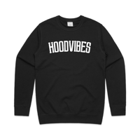 Adult Unisex Low Rider Style Font Crewneck - Black