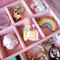 Image 5 of Bunny with Cake acrylic pin 