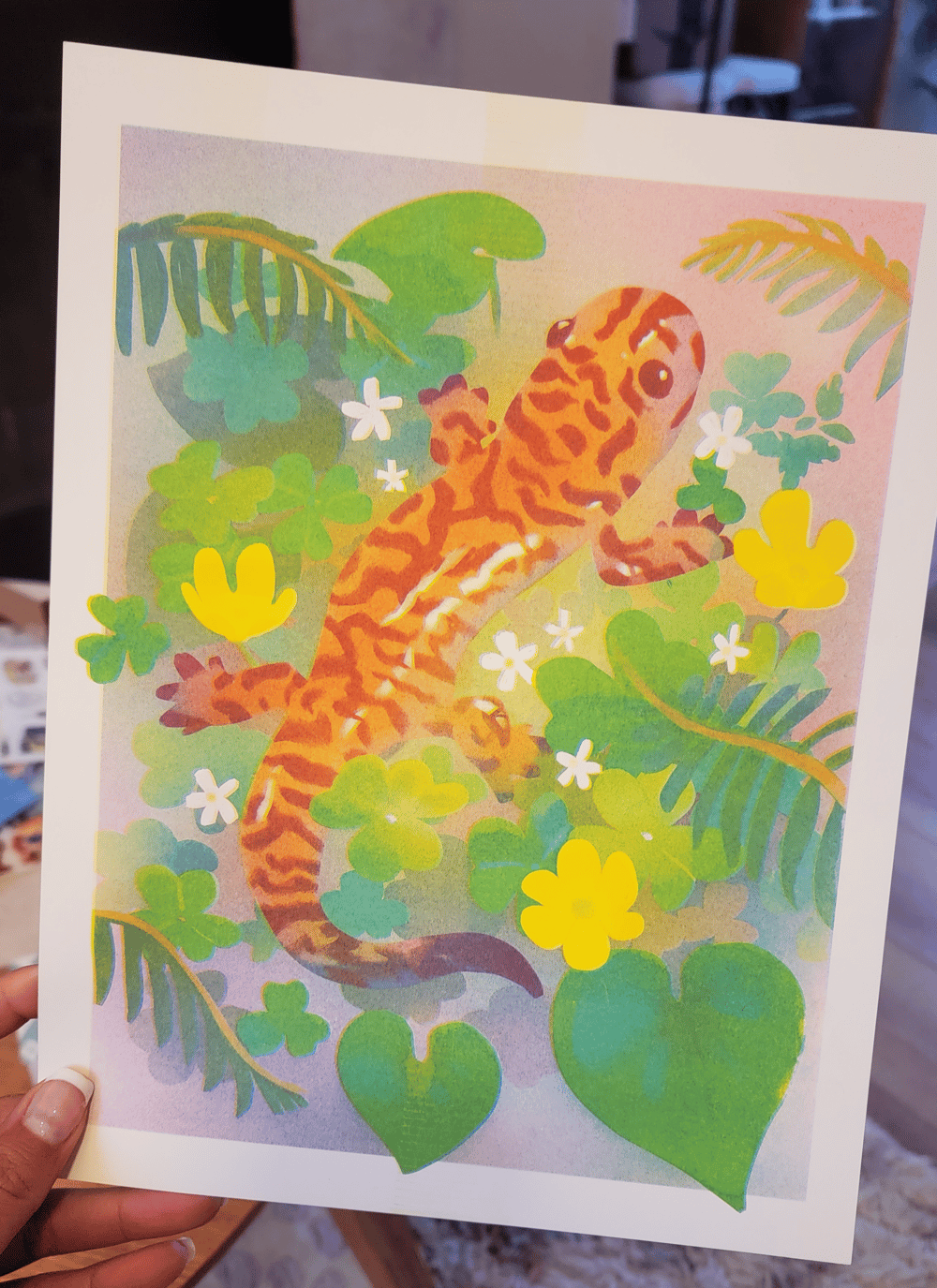 Image of Pacific Giant Salamander Risograph Print