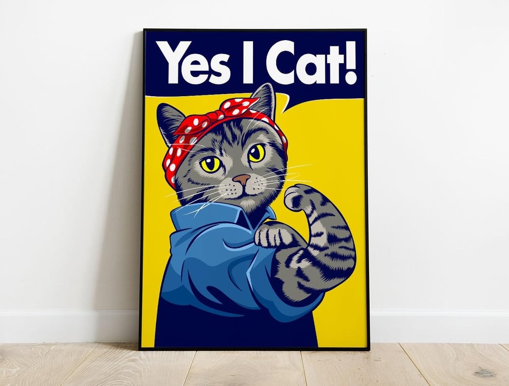 Yes I Cat - Motivational Propaganda Modern Art Poster