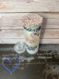 Image 3 of 20oz Flamingo Matte Glass Tumbler