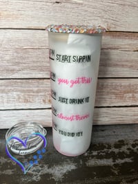 Image 2 of 20oz Flamingo Matte Glass Tumbler