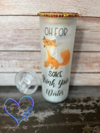 Image 1 of 20oz Fox Sake Matte Glass Tumbler 