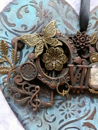 Image 5 of HEART SHAPED MIXED MEDIA WALL HANGING ART