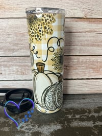 Image 2 of 20oz Plaid Pumpkin Sublimation Tumbler 