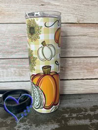 Image 4 of 20oz Plaid Pumpkin Sublimation Tumbler 