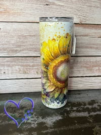 Image 1 of 20oz Sunflower Holographic Sublimation Tumbler