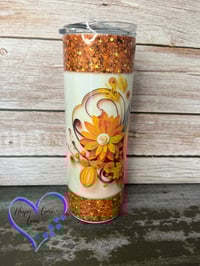 Image 3 of 20oz Pumpkin Holographic Sublimation Tumbler 