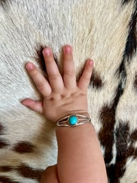 Image 1 of Native American Child Sterling Silver turquoise bracelet 