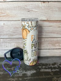 Image 4 of 20oz Flannel, Hayrides, Pumpkin, Sweater, and Bonfire  Sublimation Tumbler 