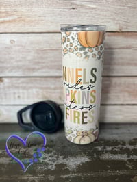 Image 2 of 20oz Flannel, Hayrides, Pumpkin, Sweater, and Bonfire  Sublimation Tumbler 
