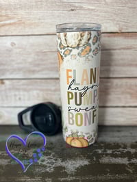 Image 1 of 20oz Flannel, Hayrides, Pumpkin, Sweater, and Bonfire  Sublimation Tumbler 