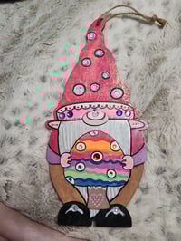 Handpainted Psychedelic Gnome Hanging Art Decor