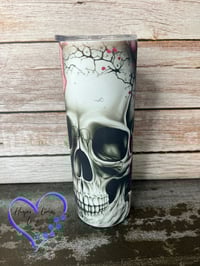 Image 4 of 20oz Red Roses/Skull Glows in the Dark