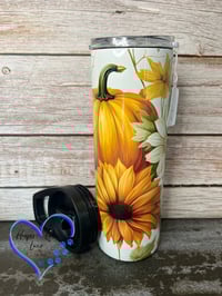 Image 2 of 20oz Pumpkins and Sunflowers  Sublimation Tumbler 