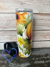 Image 4 of 20oz Pumpkins and Sunflowers  Sublimation Tumbler 