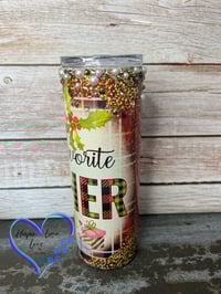 Image 2 of 20oz Santa's Favorite Teacher Holographic Sublimation Tumbler 