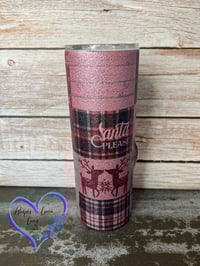 Image 1 of 20oz Christmas Plaid Glitter  Sublimation Tumbler