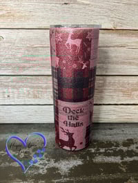 Image 2 of 20oz Christmas Plaid Glitter  Sublimation Tumbler