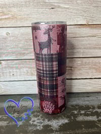 Image 3 of 20oz Christmas Plaid Glitter  Sublimation Tumbler