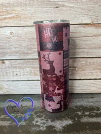 Image 4 of 20oz Christmas Plaid Glitter  Sublimation Tumbler