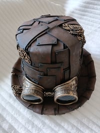 Image 3 of STEAMPUNK HAT WITH GOGGLES AND COGS