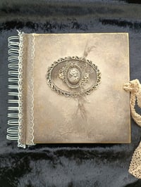Image 1 of HANDMADE WHITE SPIRAL SCRAPBOOK