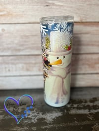 Image 1 of 20oz Snowman Holographic Sublimation Tumbler 