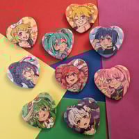Vocaloid Holo Heart Buttons