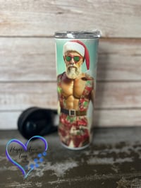 Image 1 of 20oz Surfing Santa Tumbler