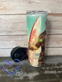 Image 3 of 20oz Surfing Santa Tumbler