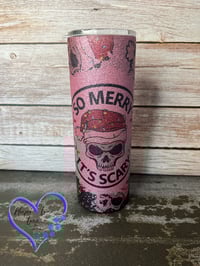 Image 1 of 20oz So Merry It's Scary Glitter Sublimation Tumbler 