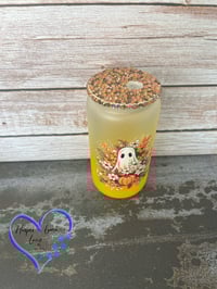 Image 2 of 16oz Fall Ghost Glass Can 