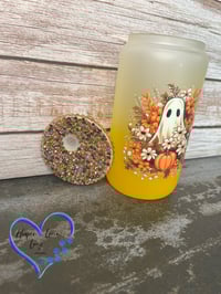 Image 3 of 16oz Fall Ghost Glass Can 