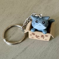 Image 2 of Kitten in a Box Keychain