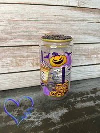 Image 2 of 16oz Jack Skellington Halloween Glass Can 